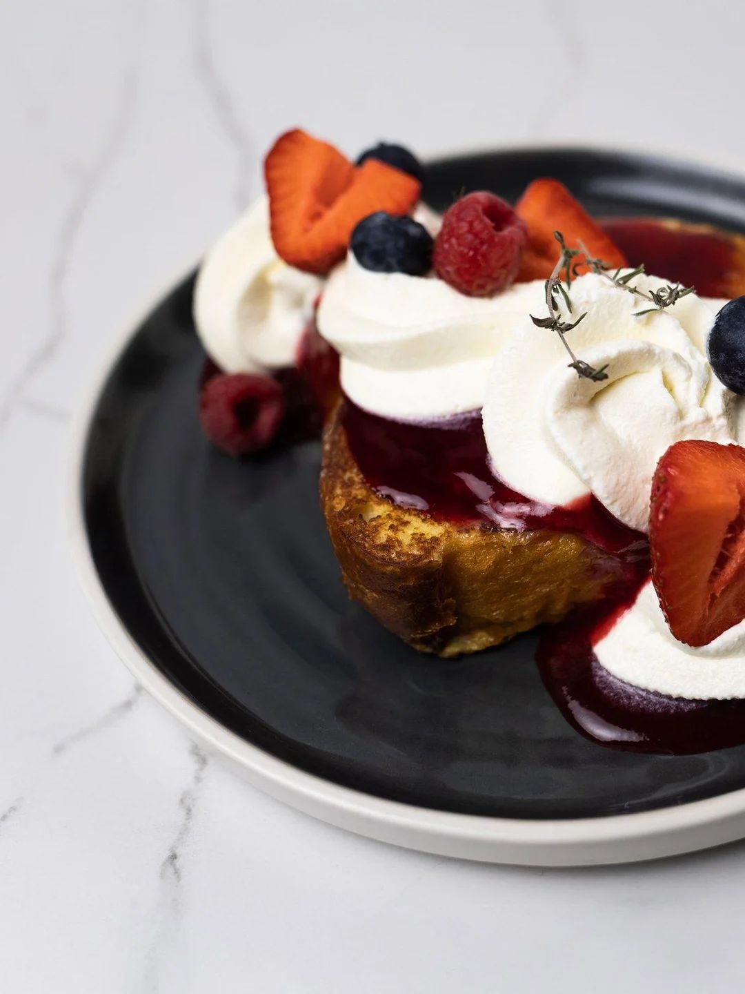 French toast with cream and berries