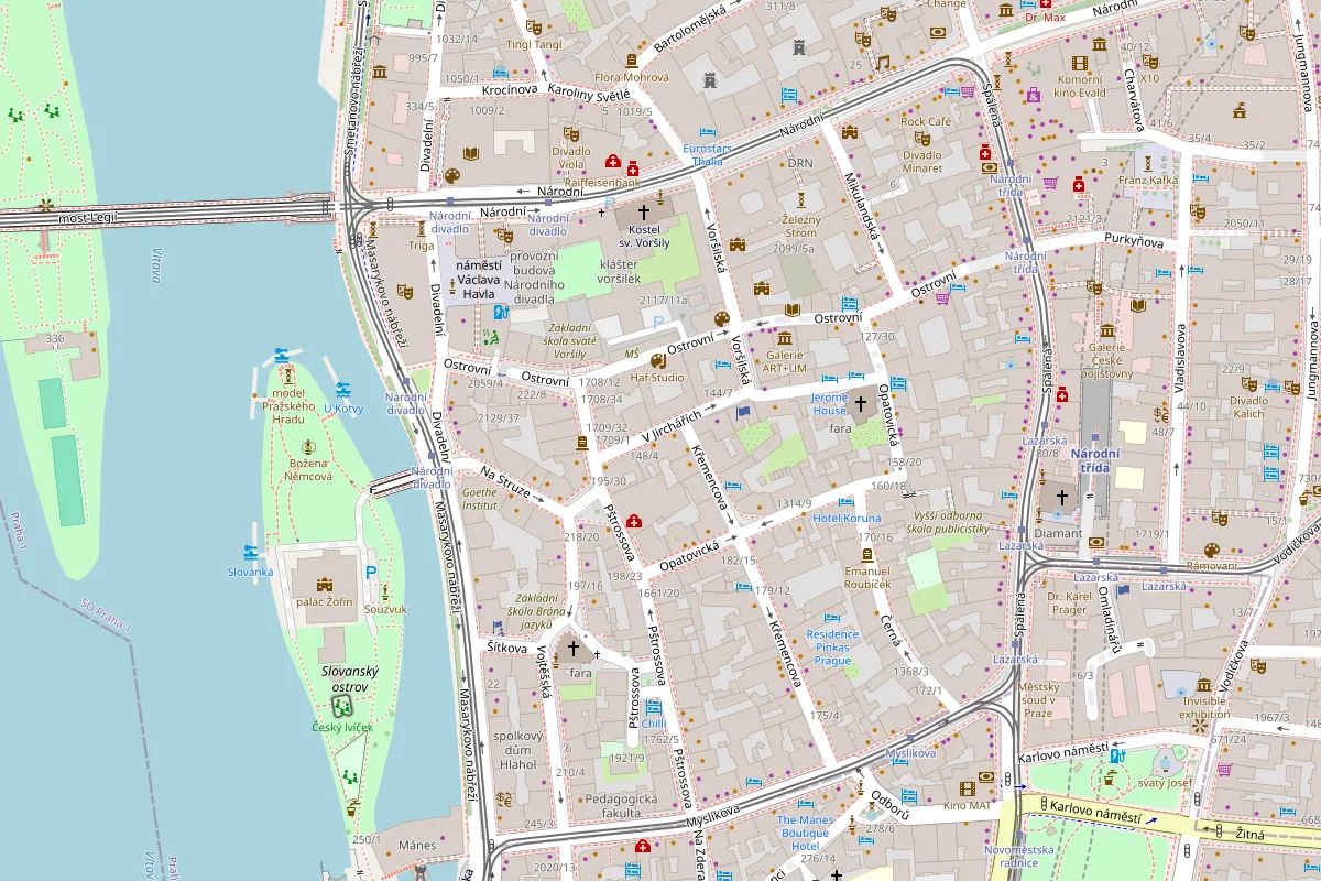Mapa Nového Města s Khromberry na adrese V Jirchářích 149/6